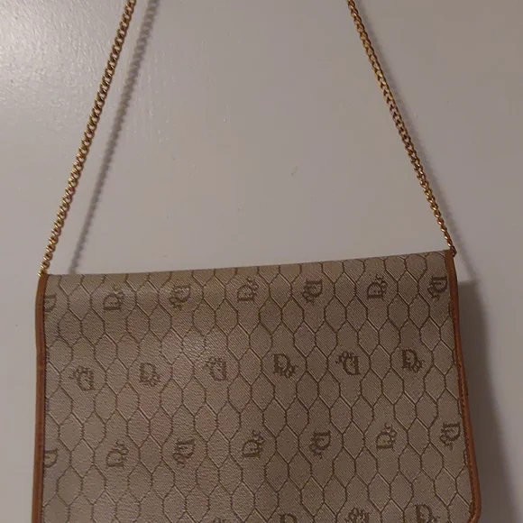 Christian Dior Signature Honeycomb Monogram Purse With Original Chain Strap - Picture 15 of 16